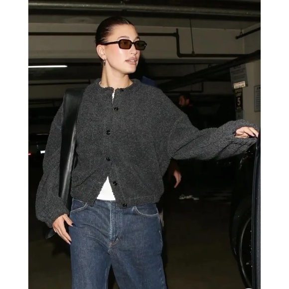 Rare Almada Label 100% Cashmere Coco Dark Grey cardigan size XS - Picture 7 of 9